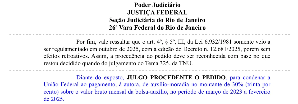 Trecho da decisão: Justiça Federal no Rio de Janeiro (RJ), outubro de 2026