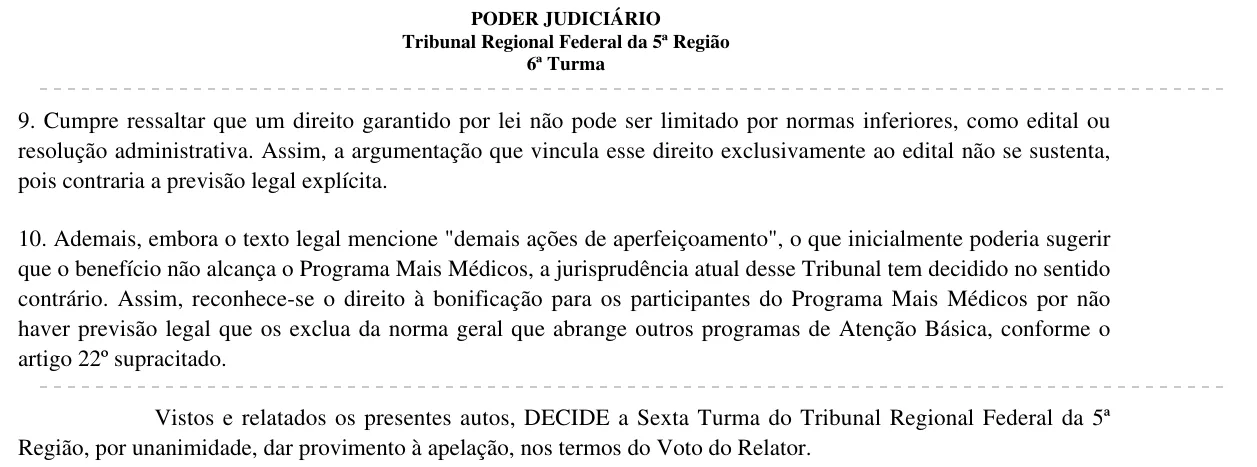 Trecho da decisão: TRF5, 6ª Turma, março de 2026