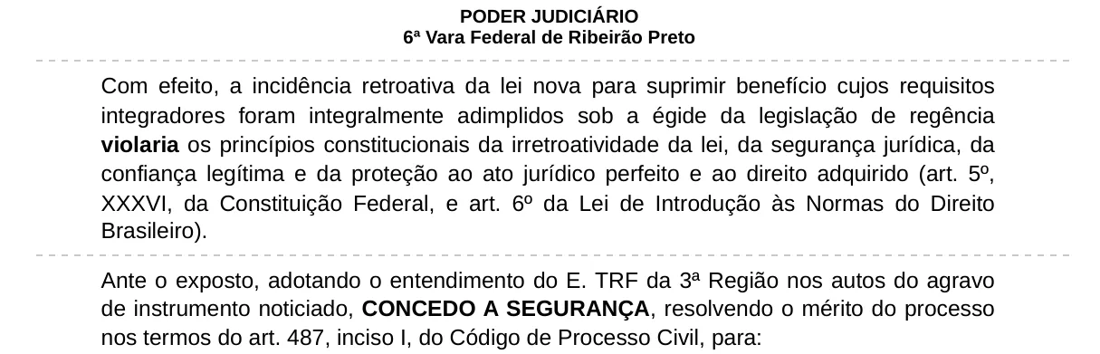 Trecho da decisão: Justiça Federal em Ribeirão Preto (SP), setembro de 2026