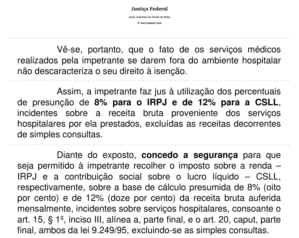 Trecho da decisão: Justiça Federal em Salvador (BA), setembro de 2026