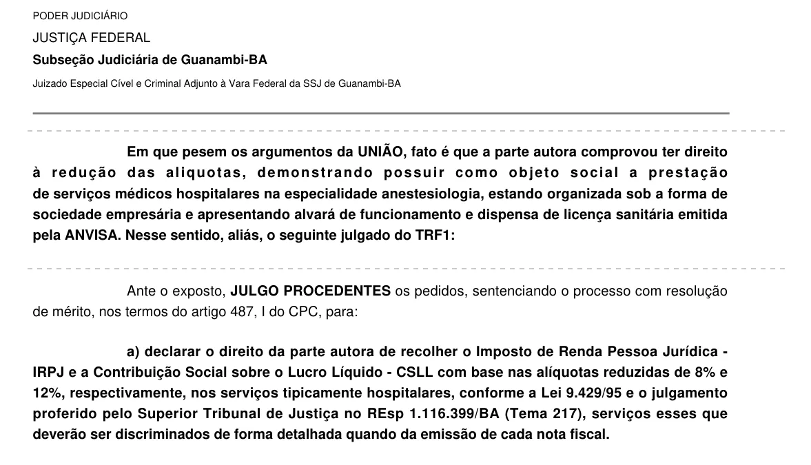 Trecho da decisão: Justiça Federal em Guanambi (BA), março de 2026