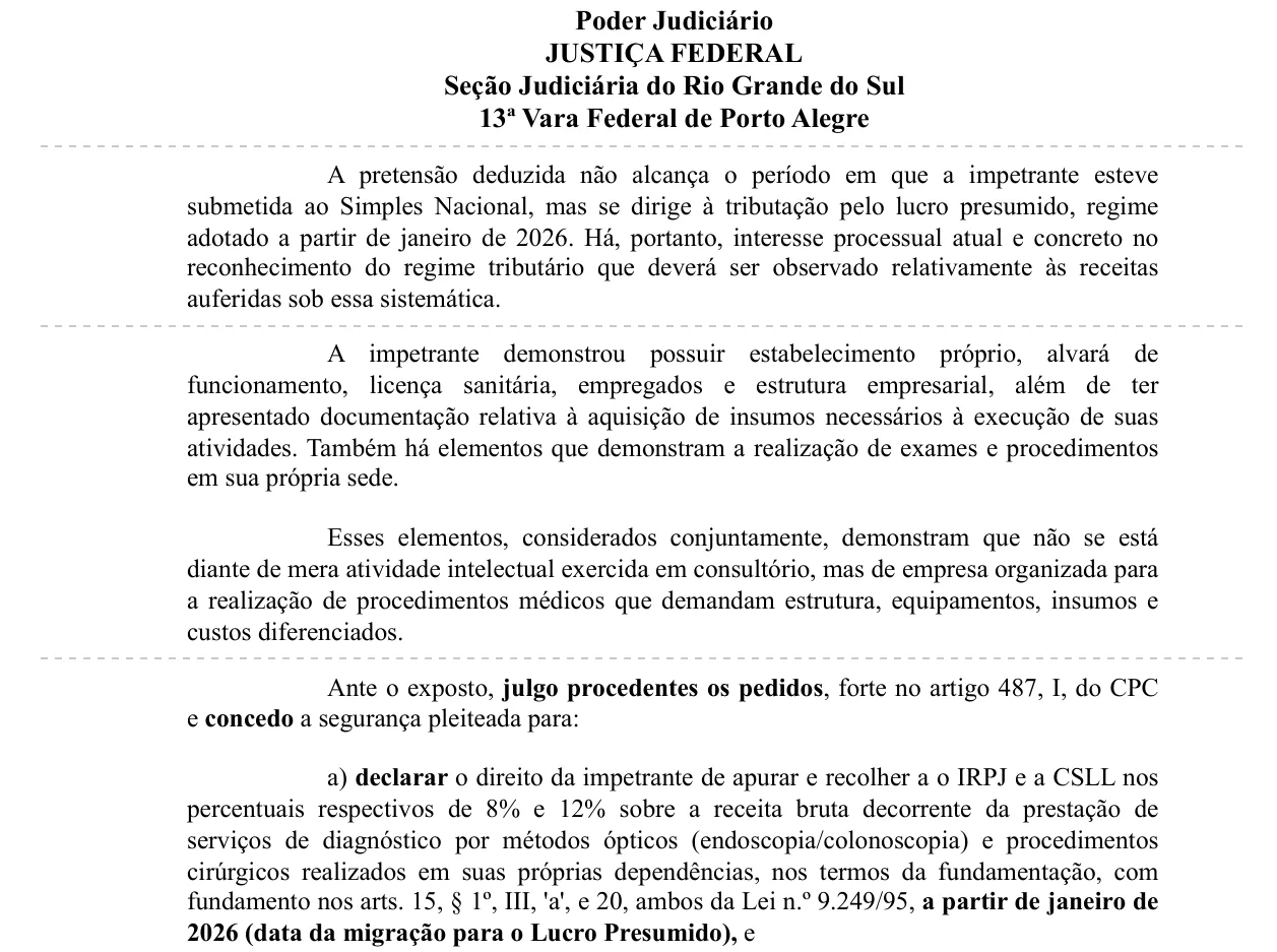 Trecho da decisão: Justiça Federal em Porto Alegre (RS), setembro de 2026