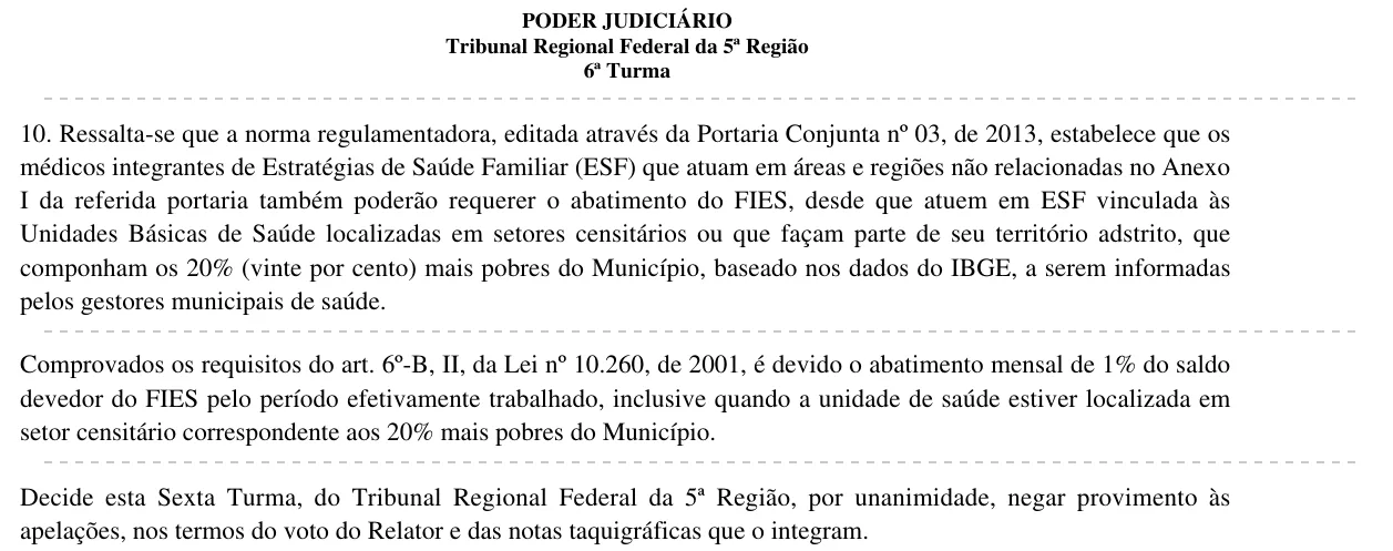 Trecho da decisão: TRF5, 6ª Turma, novembro de 2025
