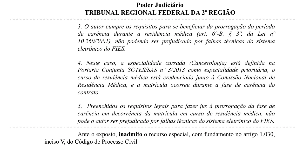 Trecho da decisão: TRF2, Vice-Presidência, junho de 2025