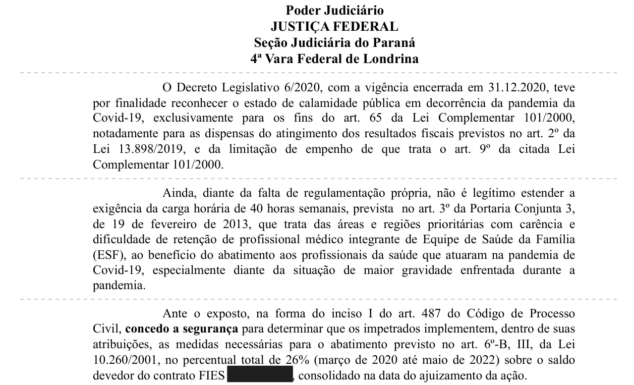 Trecho da decisão: Justiça Federal em Londrina (PR), agosto de 2025