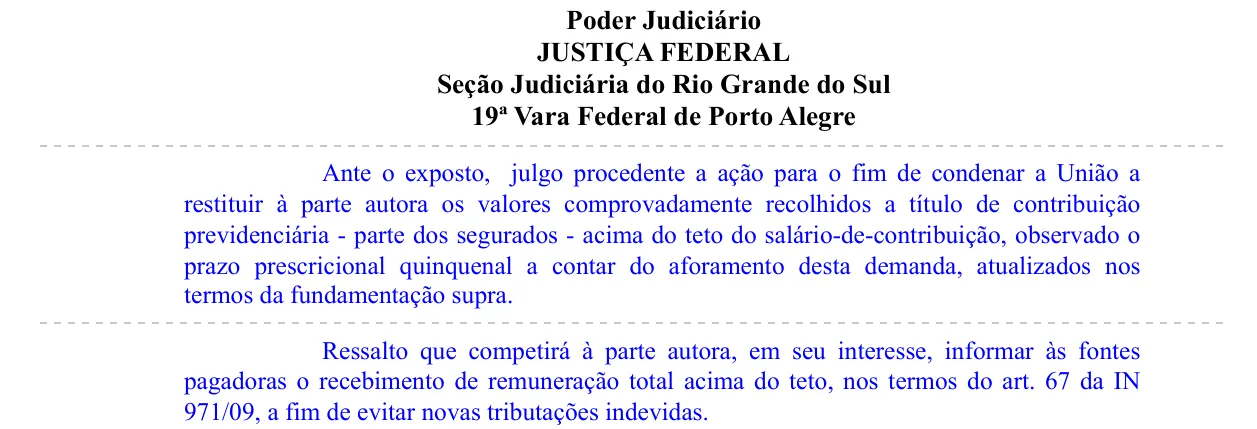Trecho da decisão: Justiça Federal em Porto Alegre (RS), agosto de 2026