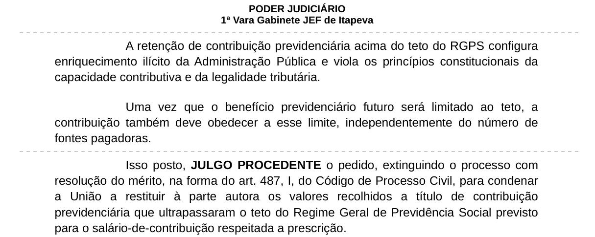 Trecho da decisão: Juizado Especial Federal em Itapeva (SP), setembro de 2026